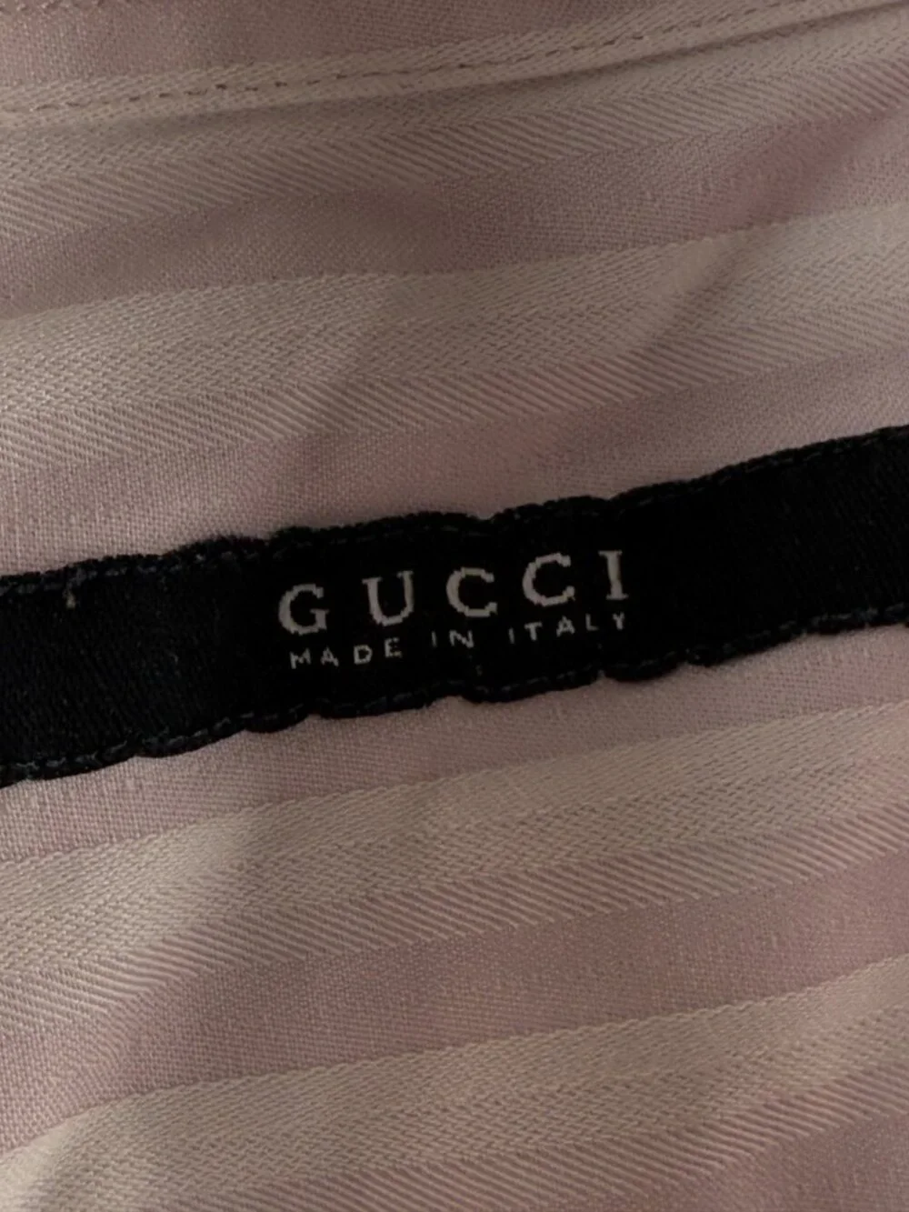 Gucci Italy Striped Pink White Long Sleeve Button Up Shirt Point Collar 15.5 Men